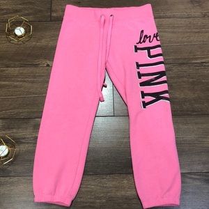 Pink Victoria’s Secret cut off sweat pants